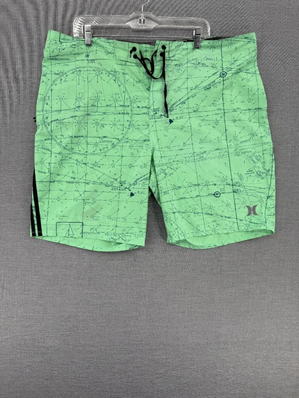 Hurley Phantom JJF Maps Board Shorts Mens 40 8" Beach Swim Trunks Drawstring